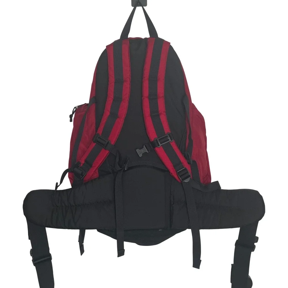 LL Bean Backpack‎ Hiking Camping Daypack Red Black Travel Bag Outdoor Mountain